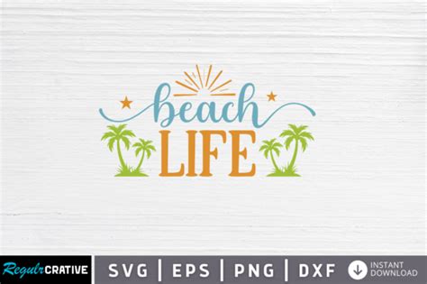 Download Free Life At Beach - SVG File, DXF File Commercial Use for Cricut
