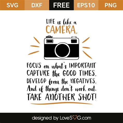 Download Free Life Is Like A Camera Files DXF Files