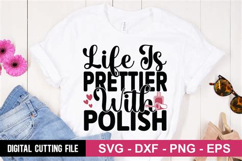 Download Free Life Is Prettier With Polish SVG Cut File Creativefabrica DXF Files