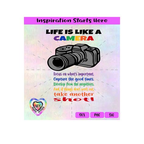 Download Free Life is like a camera... Take another shot SVG DXF Files