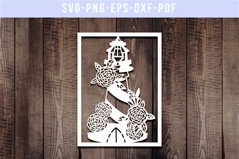 Download Free Lighthouse Frame Papercut Template, Nautical Summer SVG PDF DXF Files