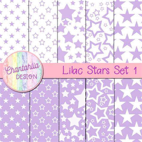 Download Free Lilac Stars Digital Papers DXF Files