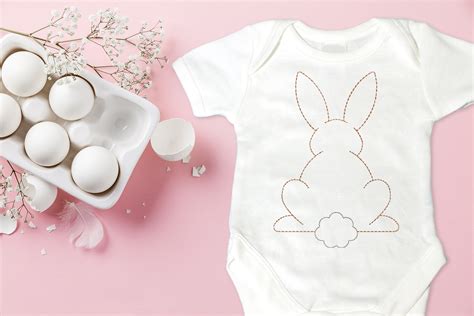 Download Free Linework Easter Bunny from the Back | Embroidery Files