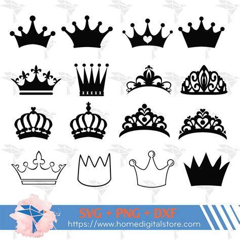 Download Free Linework Princess Crown | Embroidery Silhouette DXF Files