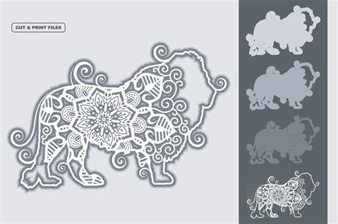 Download Free Lion Mandala Vector 3D Layered For Cricut