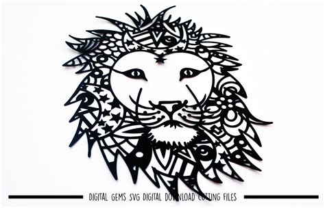 Download Free Lion Paper Cut SVG / DXF / EPS Files Printable