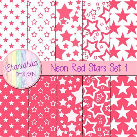 Download Free Lipstick Red Stars Digital Papers DXF Files