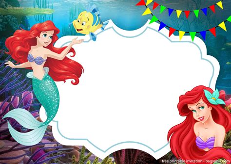 Free Little Mermaid Invitation Templates