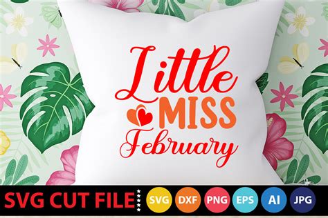 Download Free Little Miss February SVG For Crafts