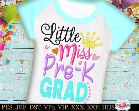 Download Free Little Miss Graduation Embroidery Design Bundle Preschool-Grade 3 Files