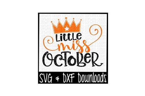 Download Free Little Miss October Cut File Commercial Use