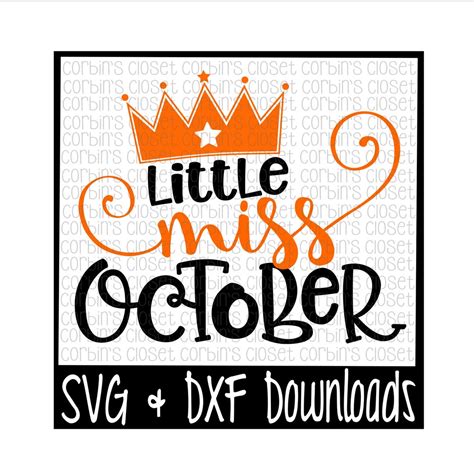 Download Free Little Miss October Cut File Silhouette