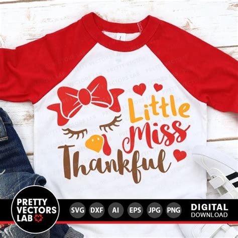 Download Free Little Miss Thankful, Fall SVG File, DXF and PNG File Cut Files