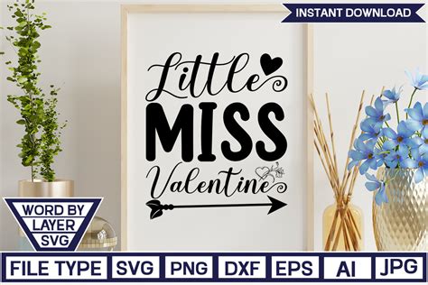 Download Free Little Miss Valentine SVG Cut File For Crafts