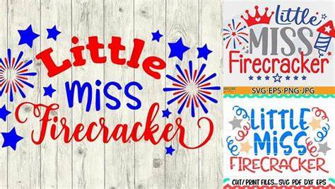 Download Free Little Miss firecracker SVG Cut Files