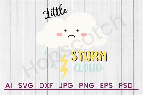 Download Free Little Storm Cloud - SVG File, DXF File Cameo