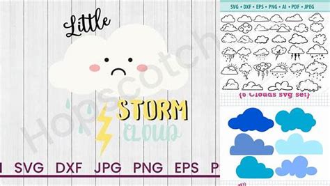 Download Free Little Storm Cloud - SVG File, DXF File DXF Files