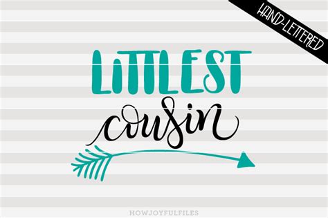 Download Free Littlest cousin arrow - SVG - DXF - PDF - hand drawn lettered cutfile Files Free PSD Mockups