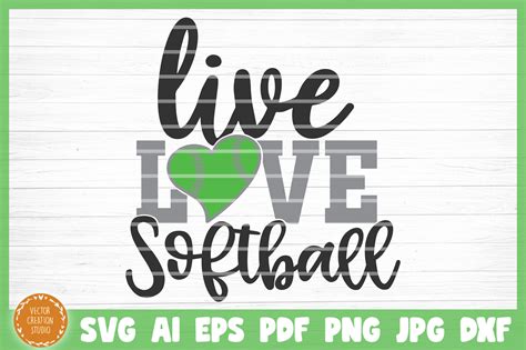 Download Free Live Love Softball SVG Cut File Files