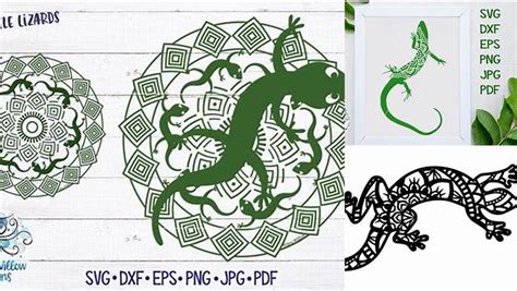 Download Free Lizard Skink Mandala DXF Files