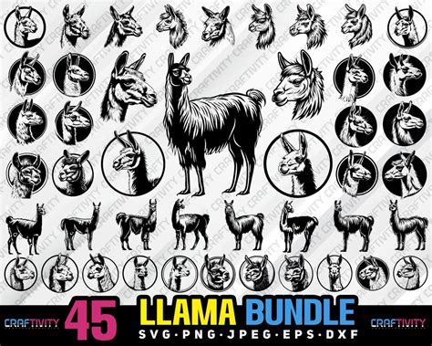 Download Free Llama Bundle Commercial Use DXF Files