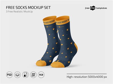 Download Free Long Sock Mockup PSD Generator