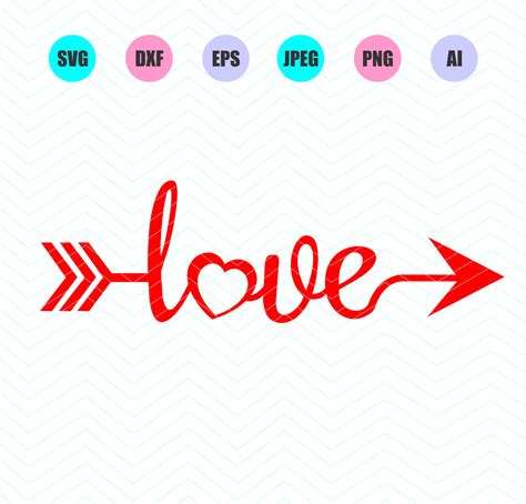 Download Free Love Arrow Digital Cutting File DXF Files
