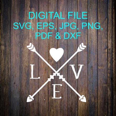 Download Free Love Arrow Digital Cutting File For Crafts