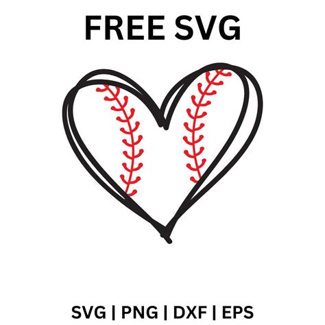 Download Free Love Baseball Heart Files For Crafts