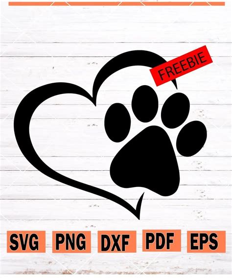 Download Free Love Dog Paw Print SVG File DXF Files