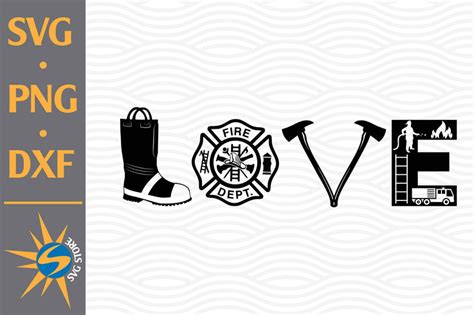Download Free Love Firefighter SVG, PNG, DXF Digital Files Include DXF Files