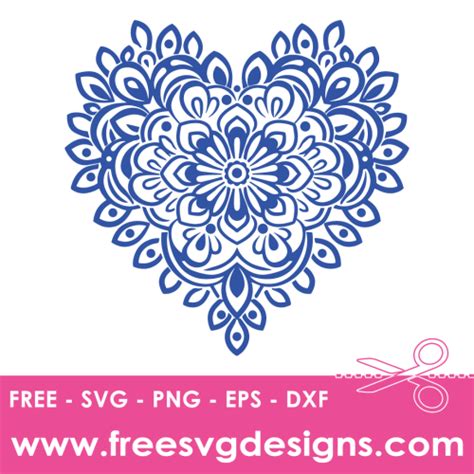 Download Free Love Heart MANDALA Svg Design Files