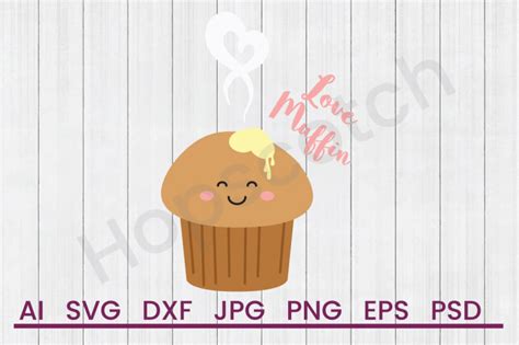 Download Free Love Muffin - SVG File, DXF File Commercial Use Free PSD Mockups