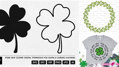 Download Free Lucky clover circle Commercial Use DXF Files