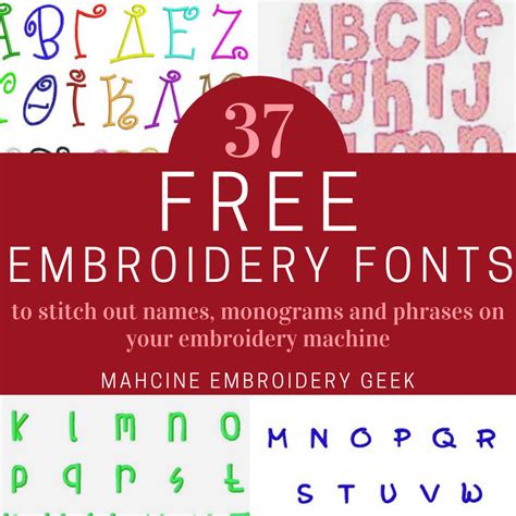 Unleash Your Creativity with our FREE Collection of Machine Embroidery Fonts and Alphabets – Enhance Your Projects Today!