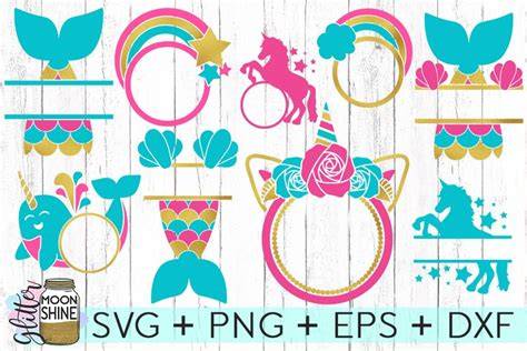 Download Free Magical Monogram Frame Bundle of 9 SVG DXF PNG EPS Cutting Files DXF Files