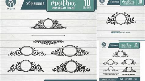 Download Free Mailbox Monogram Frame Cut Files