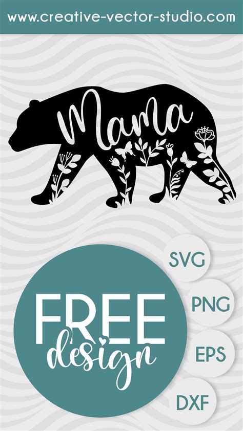 Download Free Mama Bear SVG/DXF/EPS File Crafts