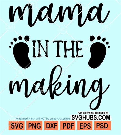Download Free Mama in the Making Pregnancy SVG Cut File PNG Files Free PSD Mockups