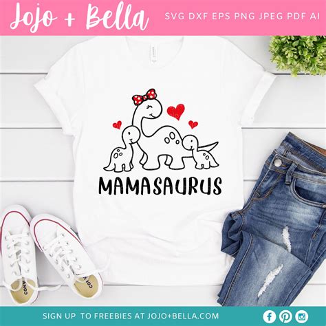 Download Free Mamasaurus, minisaurus for Cricut Machine