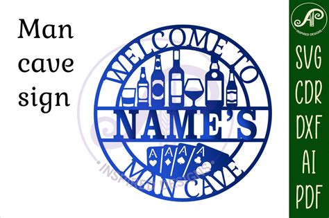 Download Free Man Cave Sign Stencil, Cut File Printable