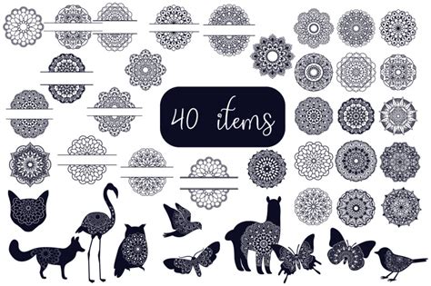 Download Free Mandala Bundle- 40 SVG cut files DXF Files