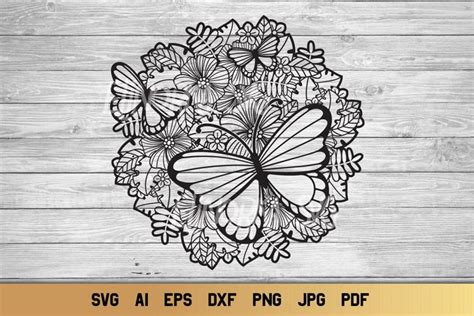 Download Free Mandala Butterfly SVG Zentangle Files, Commercial Use DXF Files