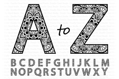 88+ Free Mandala Letters SVG, Mandala SVG Alphabet A-z SVG Dxf Png (2019). Mandala Alphabet SVG