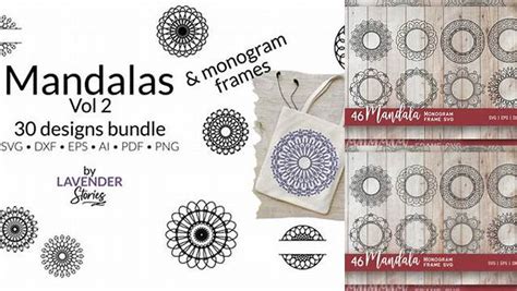 Download Free Mandala Monogram Frames For Crafts