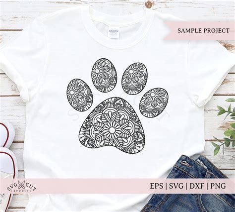 Download Free Mandala Paw Print SVG Cut Files DXF Files