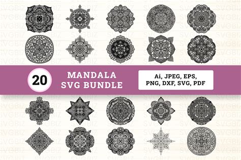 Download Free Mandala SVG Bundle | Monogram Cricut SVG DXF Files