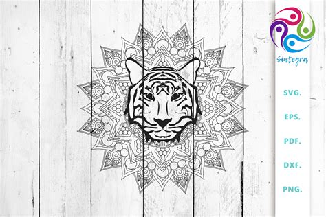 Download Free Mandala With Tiger Head SVG Cut File For Crafts