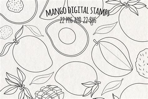 Download Free Mango Digital Stamps | Set of 22 Crafts