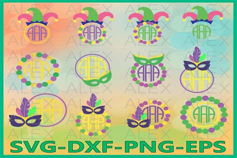 Download Free Mardi Gras Monogram Frame Files For Silhouette